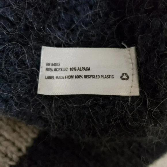 Gap M navy & grey color block 16% alpaca blend sweater - Picture 4 of 5